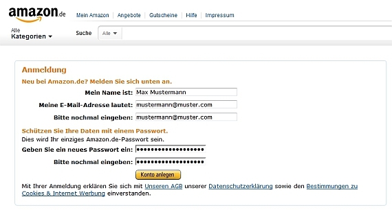 Amazon Registrieren